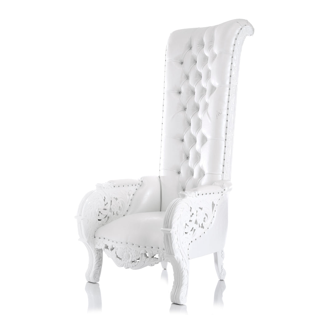"Queen of Sheba" Throne Chair - White / White