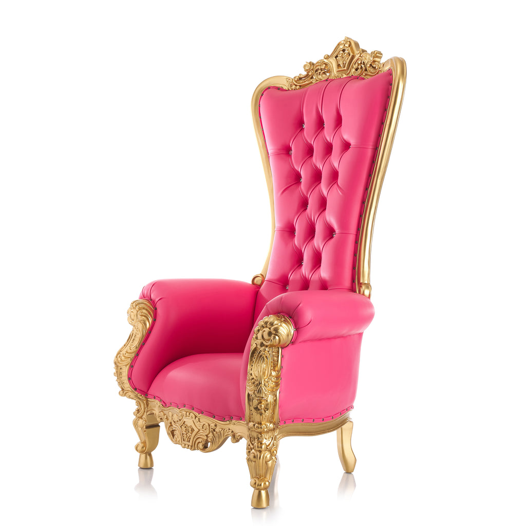 "Queen Tiffany" Throne Chair - Hot Pink / Gold