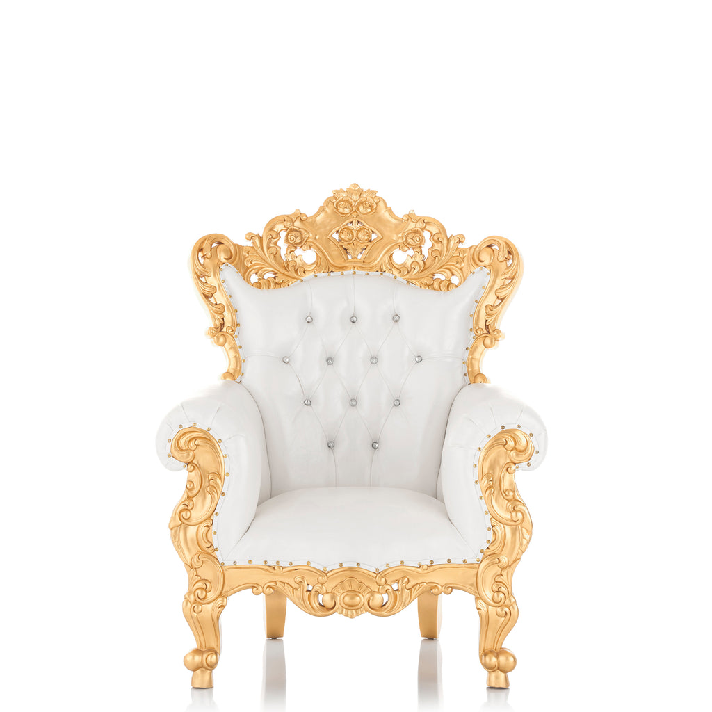 "Lidia" 52" Royal Sofa - White / Gold