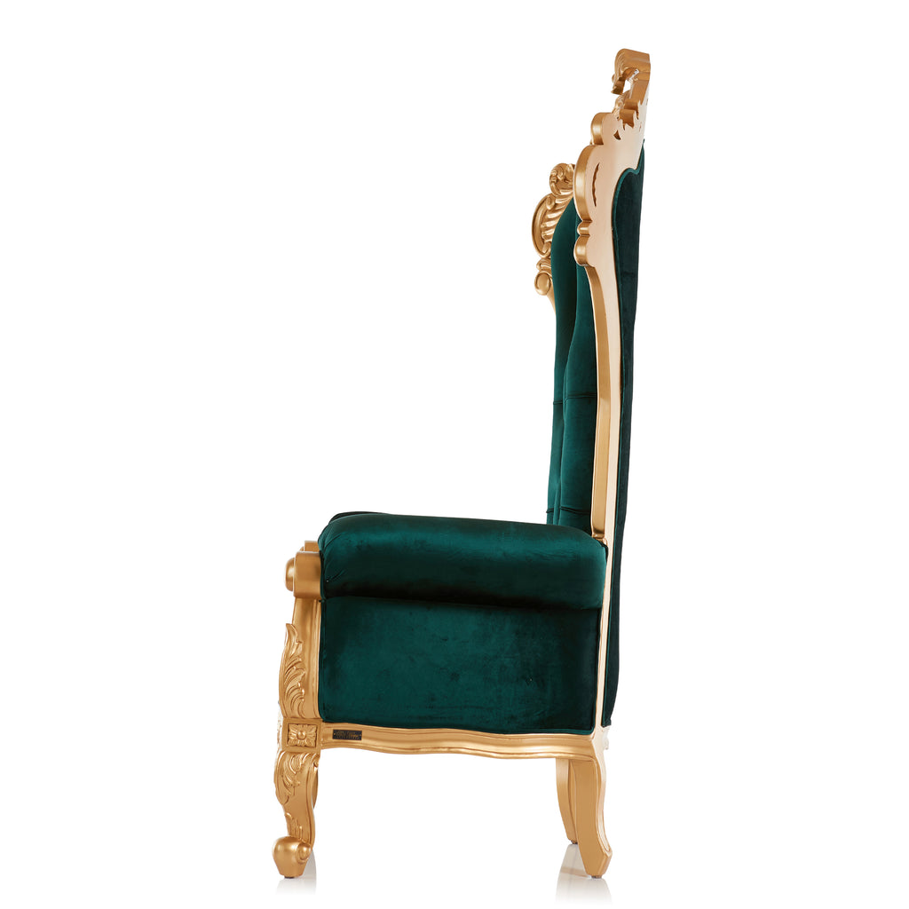 "Queen Babette" Throne Chair - Green Velvet / Gold