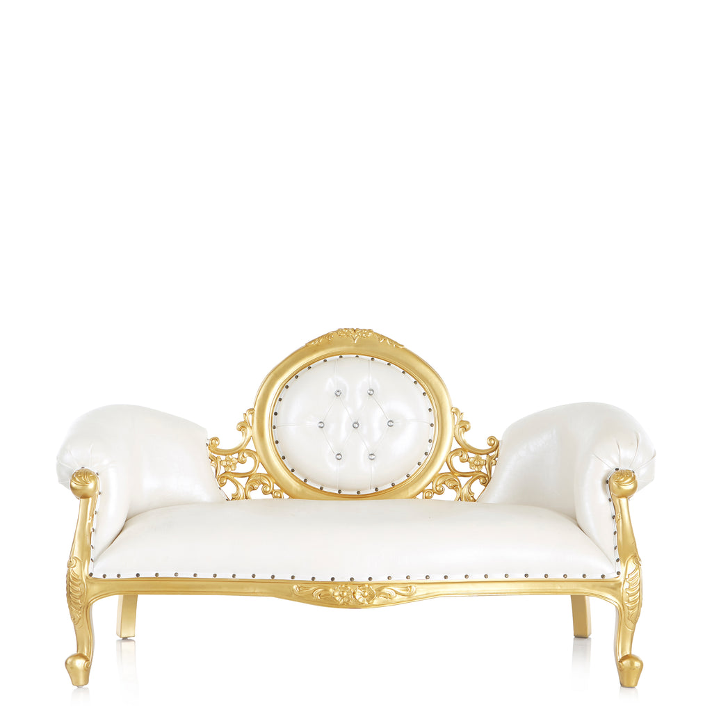 "King Nicholas" Royal Chaise Lounge - White / Gold