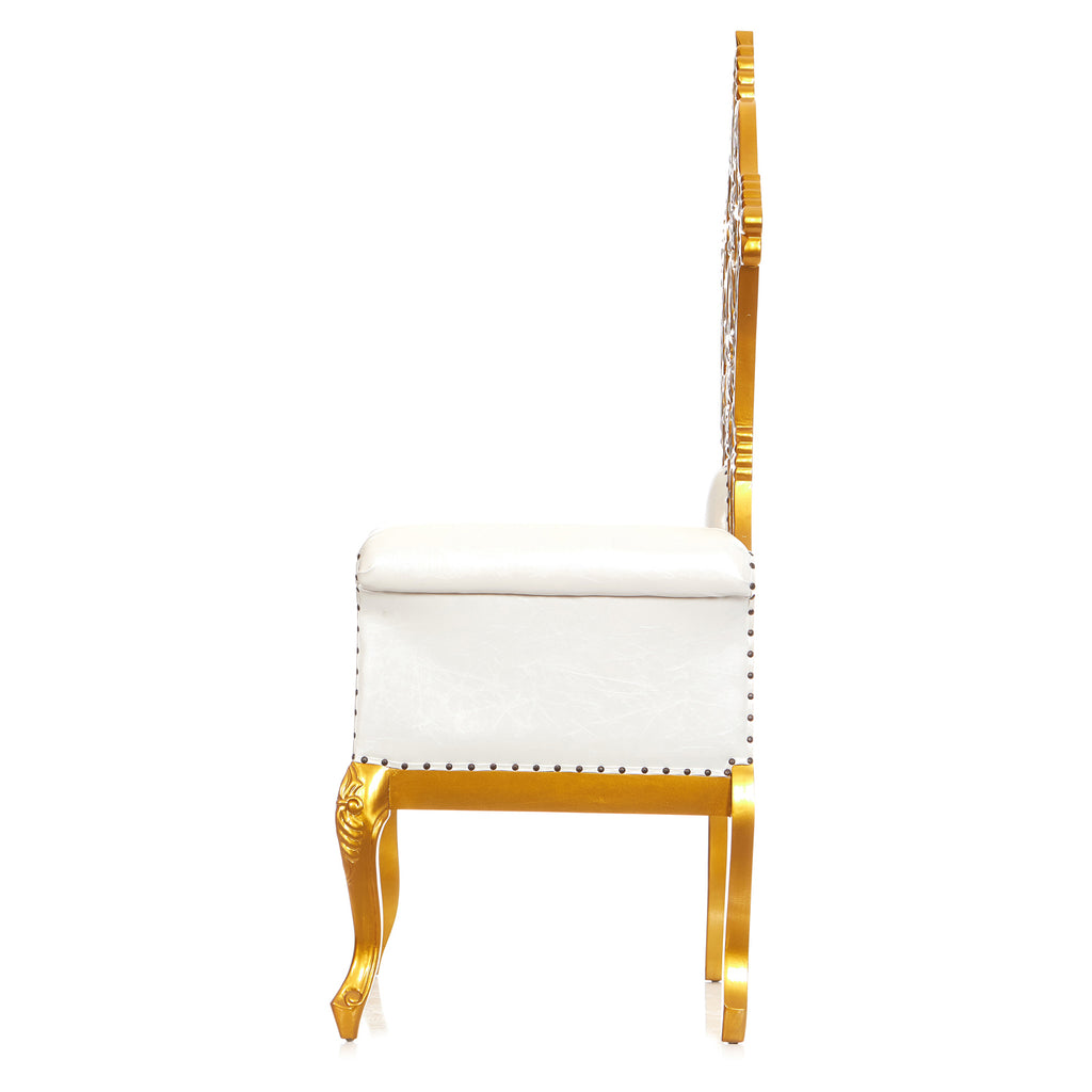 "Queen Amina" Royal Throne Chair - White / Gold