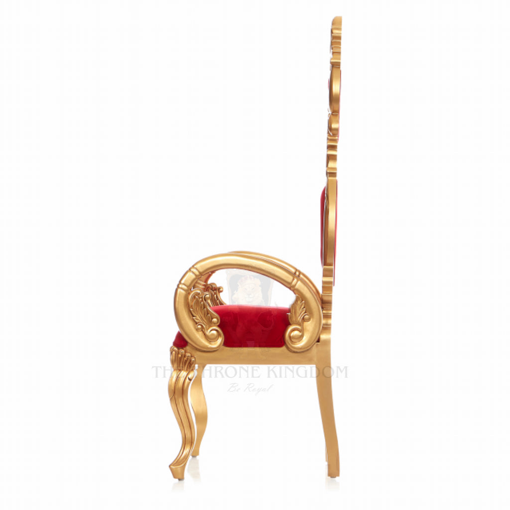"Serpentine" Throne Chair - Red / Gold