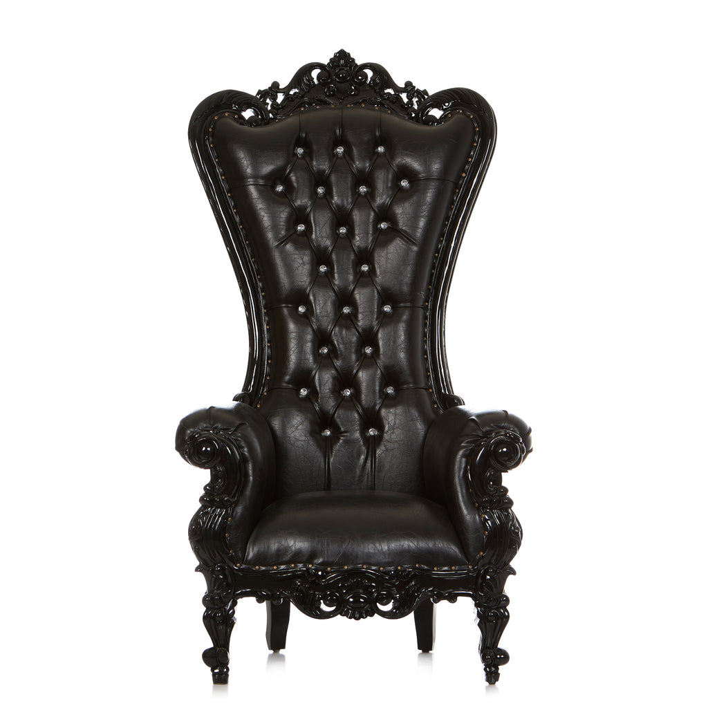 "Queen Tiffany 2.0" Throne Chair - Black / Black